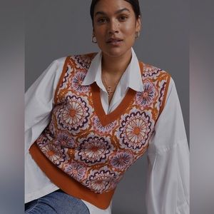 Maeve by Anthropologie Jaquard Sweater Vest